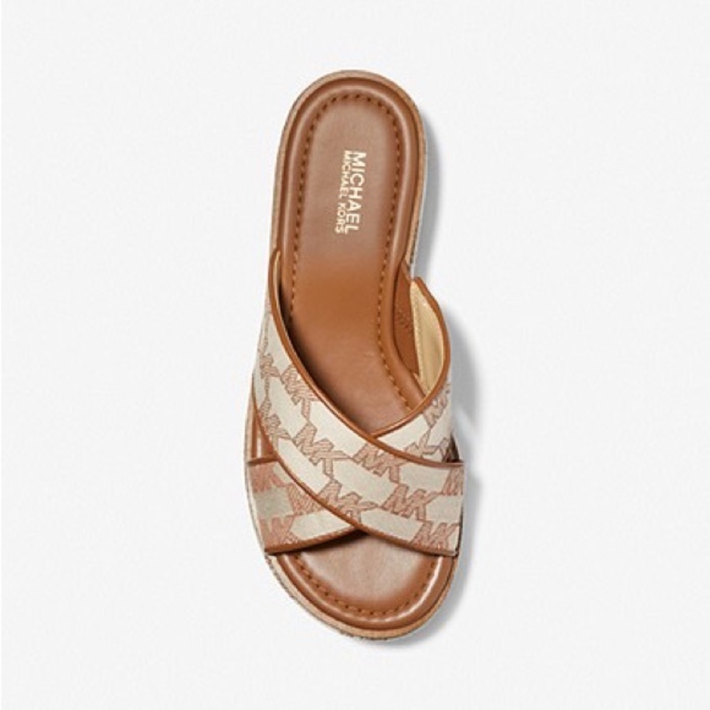 Michael Kors Indira Logo Jacquard Platform Slide Sandal - Picture 4 of 5